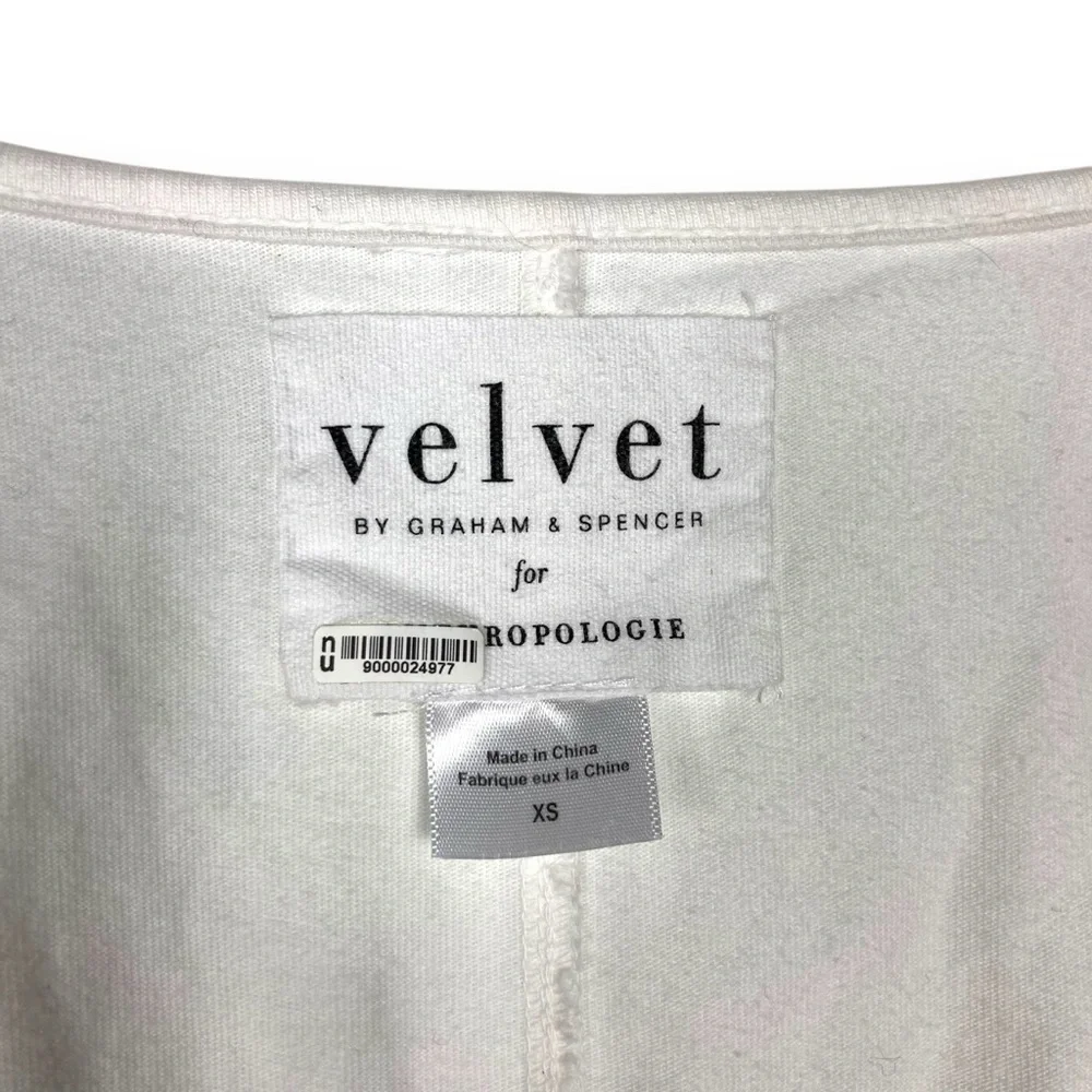 Velvet By Graham & Spencer Puff Sleeve Bodice White blouse top 100% Cotton XS - Picture 4 of 8